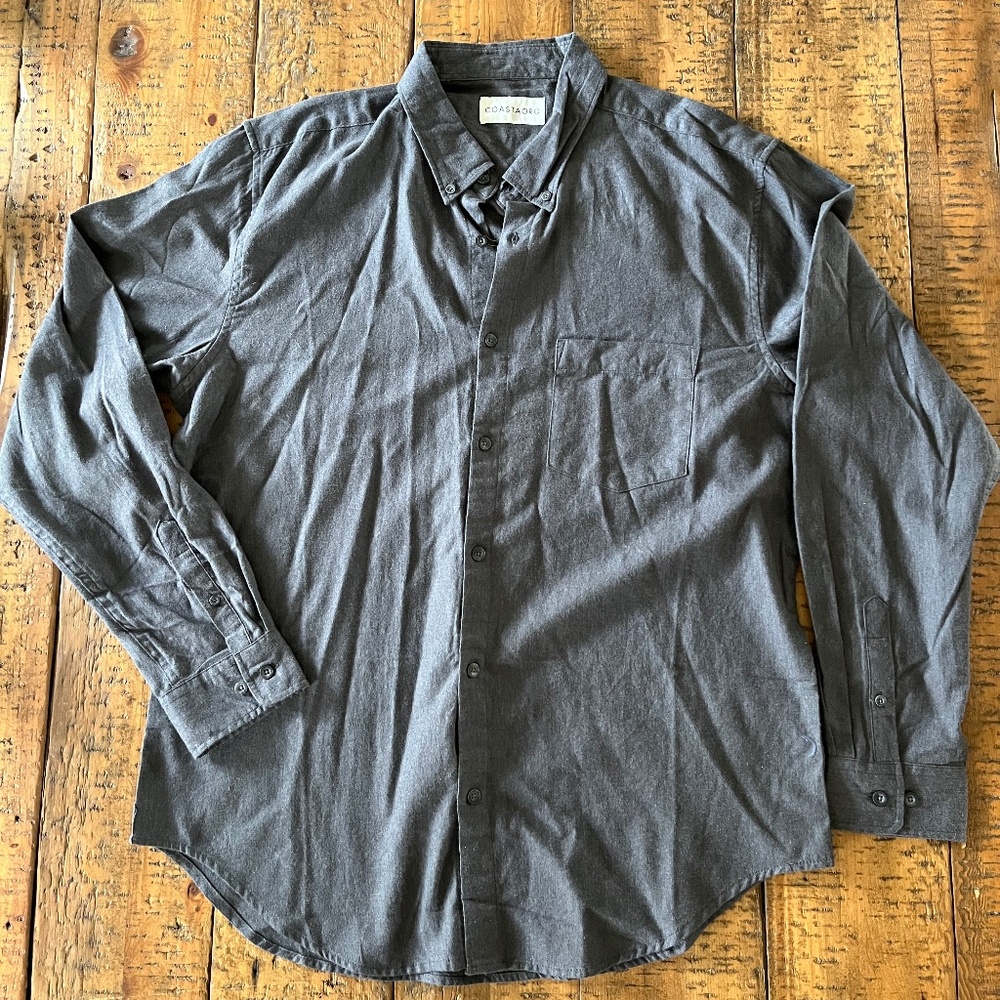 Coastaoro Men’s Cotton Button Down Gray/Coal – Size Large – NWT